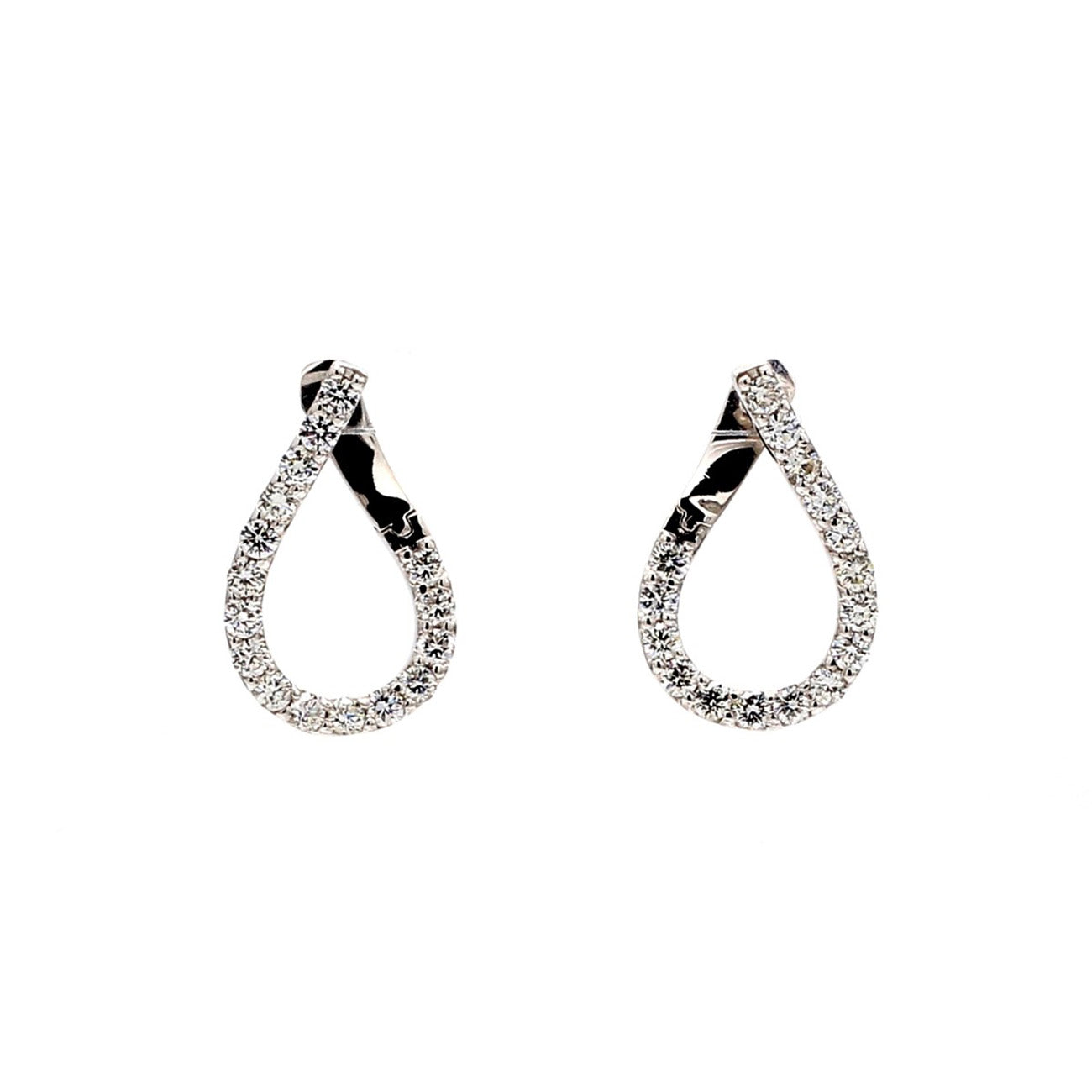 1.41 CTW Round 14 K White Gold Hoop Earrings