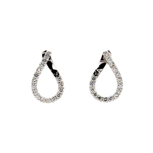 1.41 CTW Round 14 K White Gold Hoop Earrings