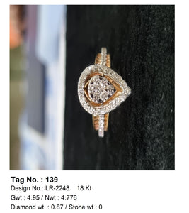0.87 CTW 18 K Yellow Gold Women S Fashion Ring