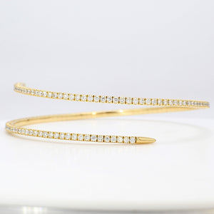 2.28 CTW Round 18 K Yellow Gold Bangle Bracelet