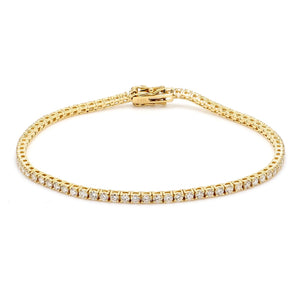 2.39 CTW Round 14 K Yellow Gold Tennis Bracelet