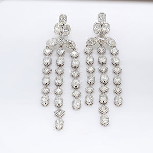 8.72 CTW 18 K White Gold Chandelier Earrings