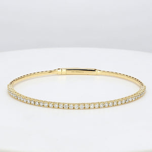 1.02 CTW Round 18 K Yellow Gold Bangle Bracelet