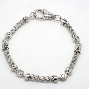 0.80 CTW Round 14 K White Gold (Other) Bracelet