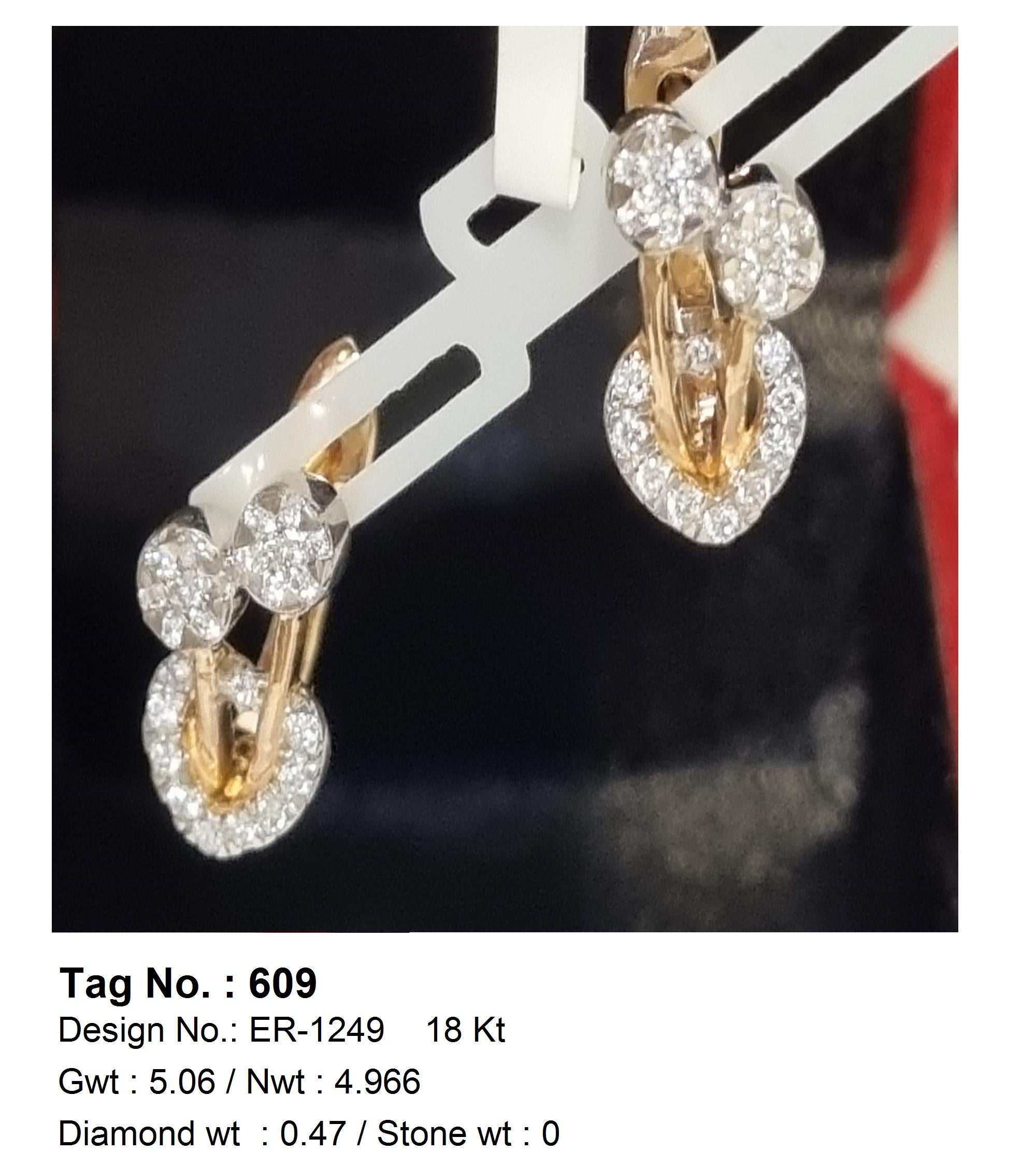 0.47 CTW 18 K Rose Gold Earring Studs