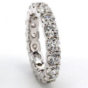 5.25 CTW Round 14 K White Gold Eternity Wedding Band