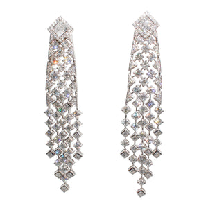 6.69 CTW 18 K White Gold Chandelier Earrings