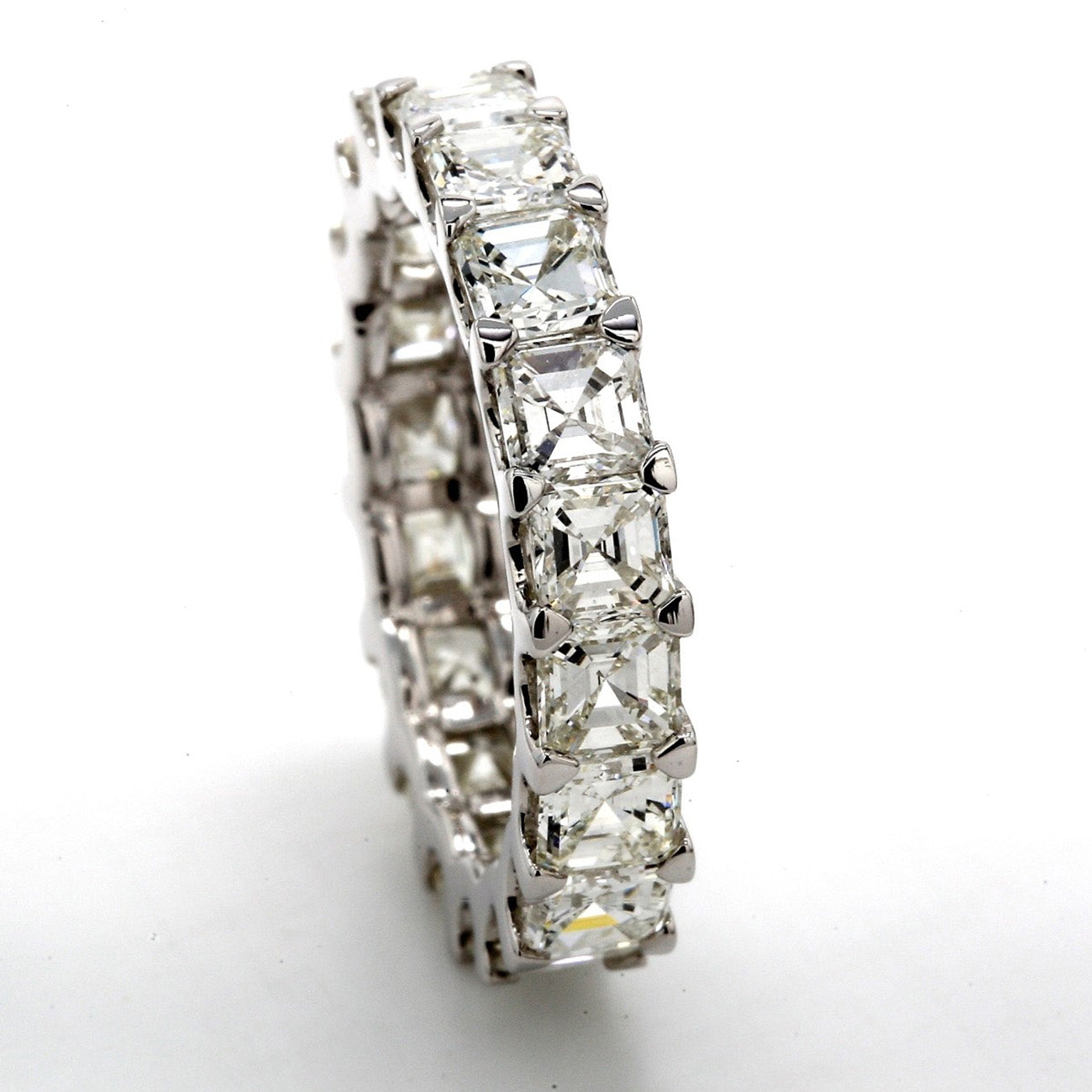 5.11 CTW Asscher 14 K White Gold Eternity Wedding Band