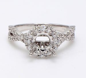 0.72 CTW Round 14 K White Gold Halo Engagement Ring