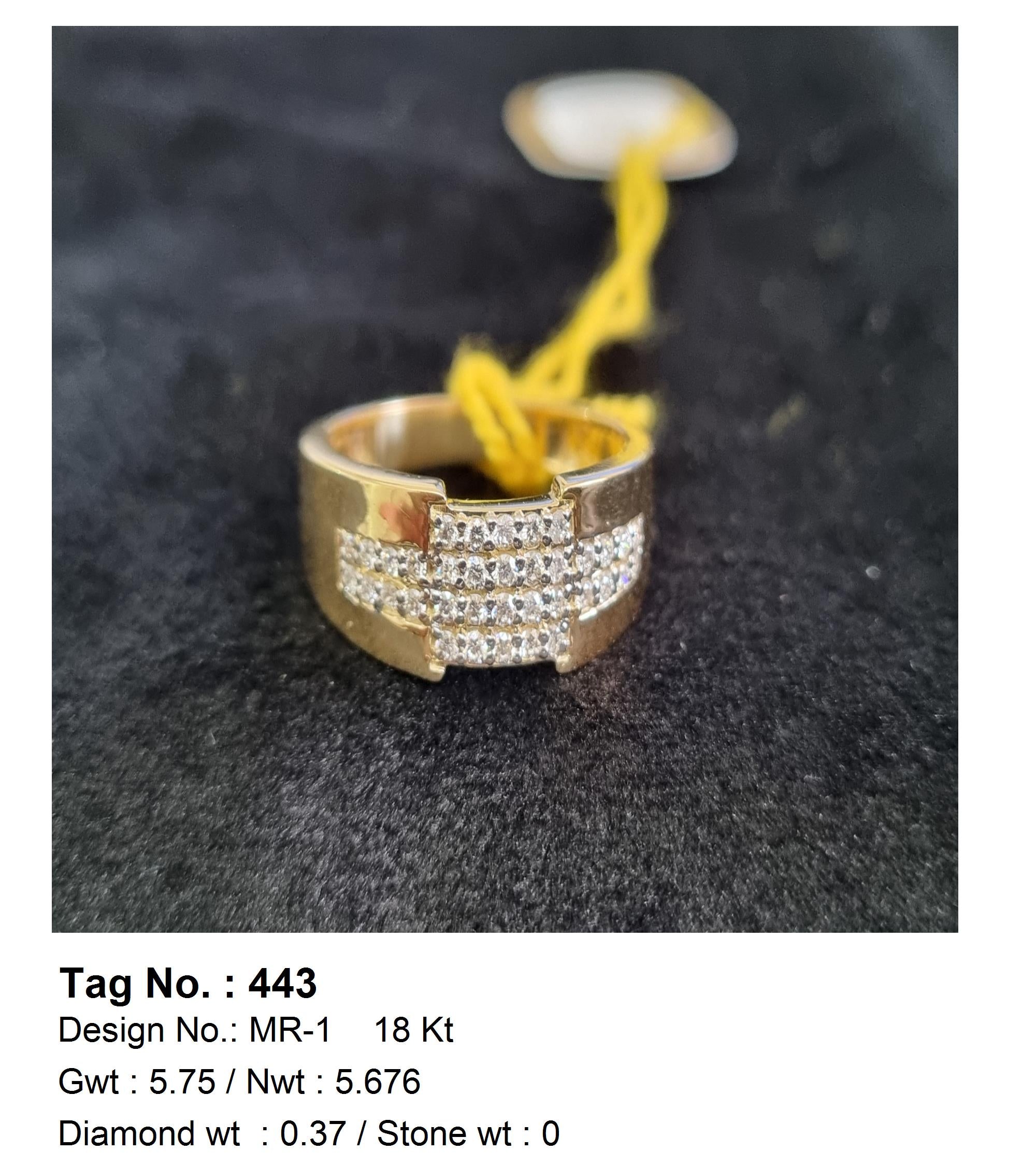 0.37 CTW 18 K Yellow Gold Men S Fashion Ring