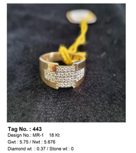 0.37 CTW 18 K Yellow Gold Men S Fashion Ring