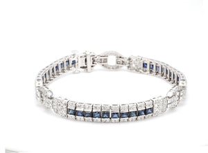 6.10 CTW Princess Sapphire Platinum (Other) Bracelet