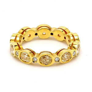 3.13 CTW Oval 18 K Yellow Gold Eternity Wedding Band