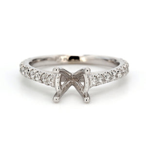 0.35 CTW Round 14 K White Gold Side Stone Engagement Ring
