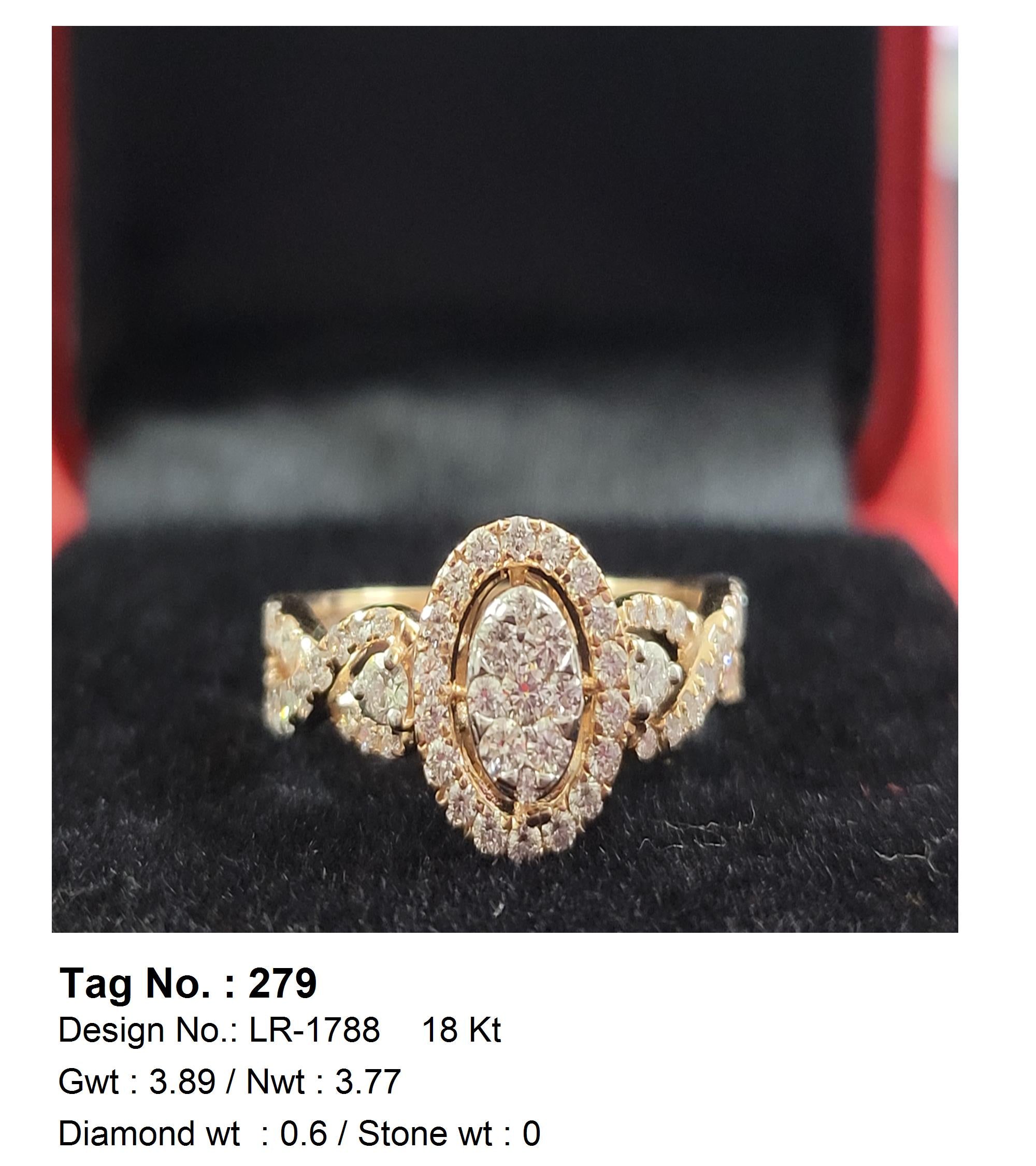 0.60 CTW 18 K Yellow Gold Women S Fashion Ring