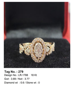 0.60 CTW 18 K Yellow Gold Women S Fashion Ring