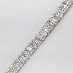 13.58 CTW Emerald Platinum Tennis Bracelet