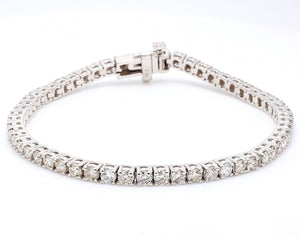 4.58 CTW Round 14 K White Gold Tennis Bracelet