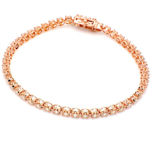 4.84 CTW Round 14 K Rose Gold Tennis Bracelet