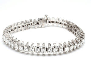 10.47 CTW 18 K White Gold Tennis Bracelet