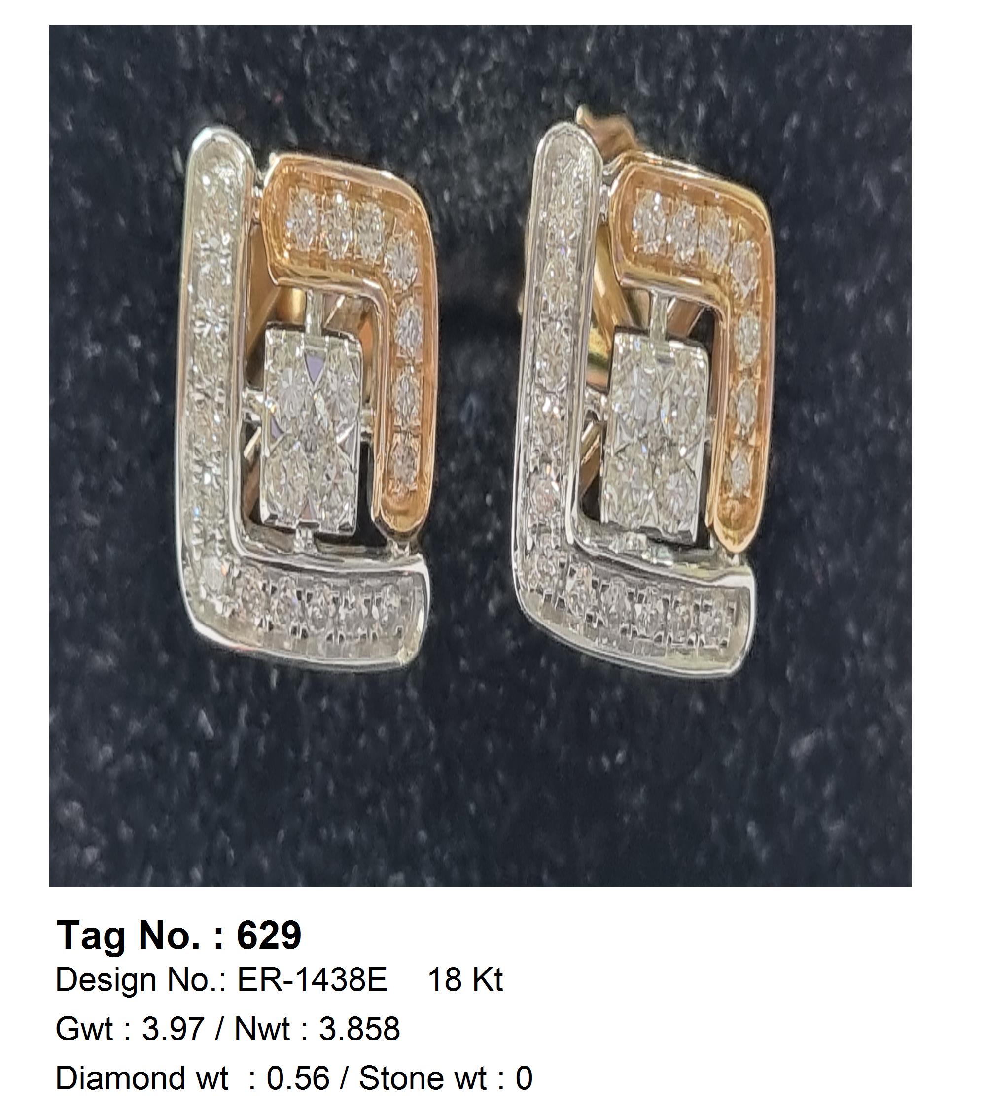0.56 CTW 18 K Rose Gold Earring Studs