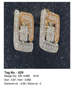 0.56 CTW 18 K Rose Gold Earring Studs