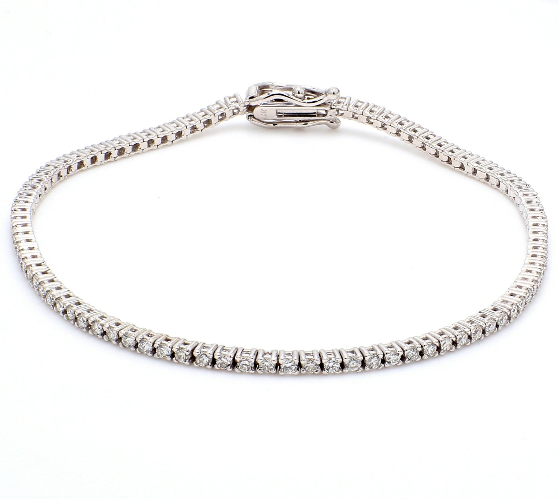 1.43 CTW Round 14 K White Gold Tennis Bracelet