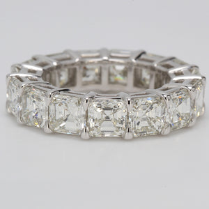 11.02 CTW Asscher Platinum Eternity Wedding Band