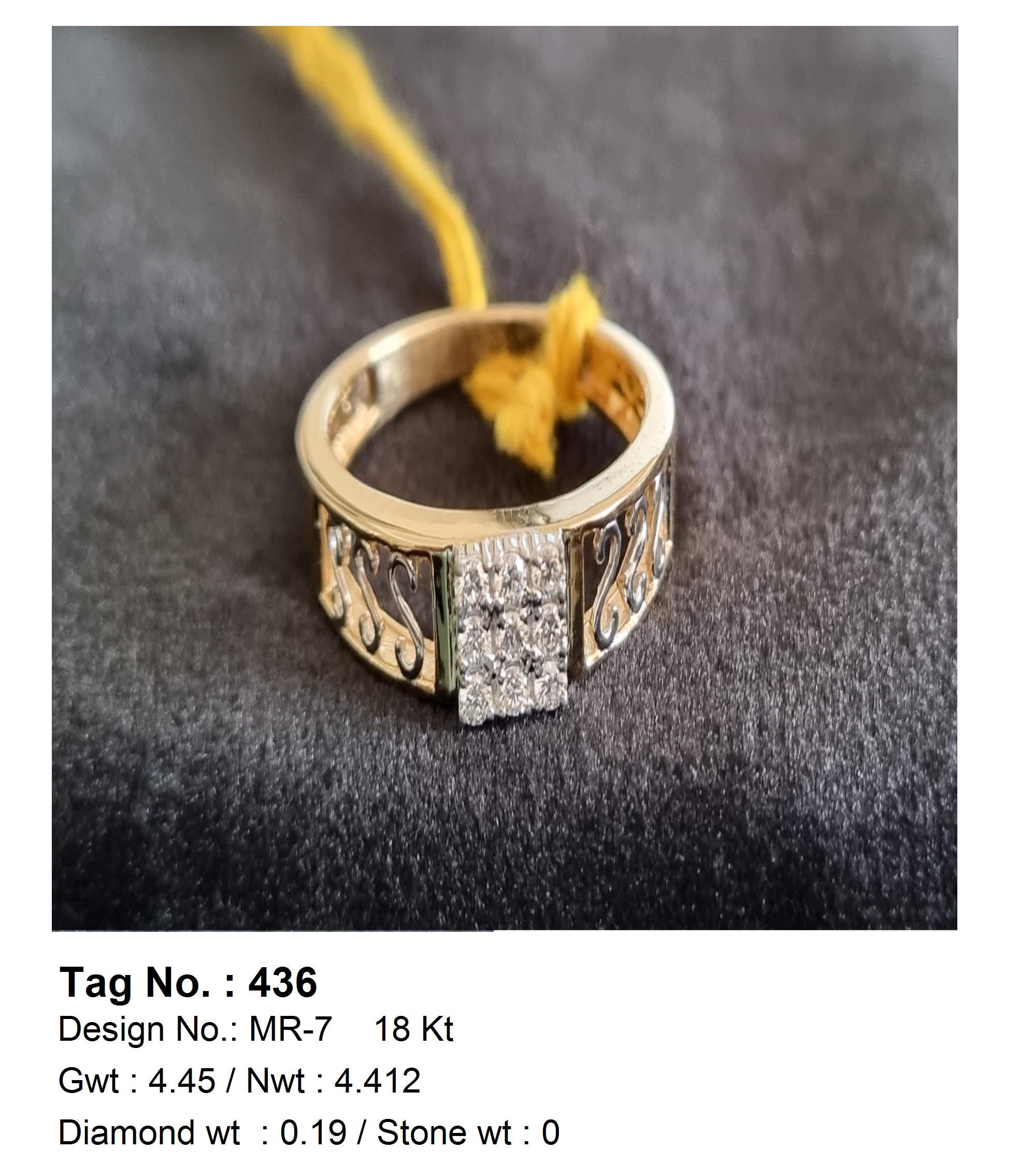 0.19 CTW 18 K Yellow Gold Men S Fashion Ring
