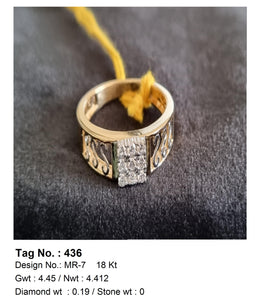 0.19 CTW 18 K Yellow Gold Men S Fashion Ring