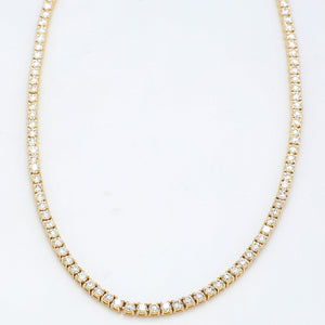 7.16 CTW Round 14 K Yellow Gold Tennis Necklace