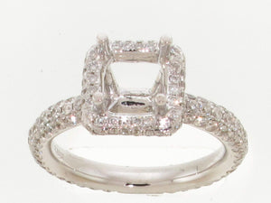 1.31 CTW Round 18 K White Gold Halo Engagement Ring