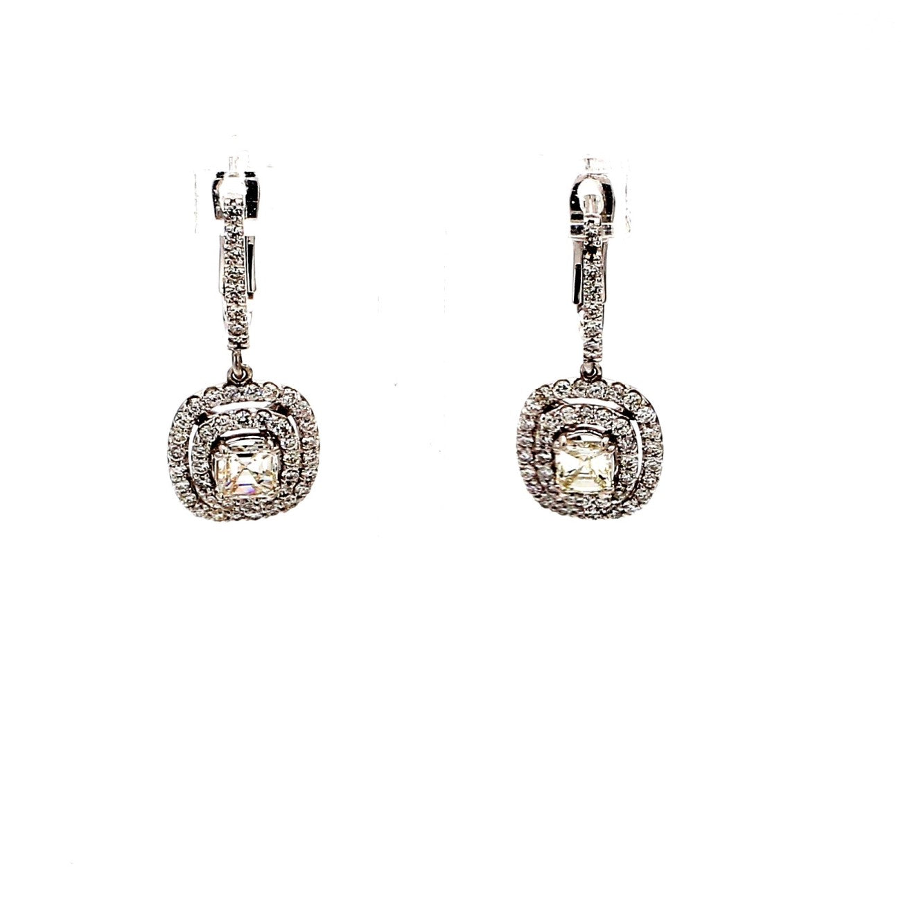 1.53 CTW 14 K White Gold Drop Earrings