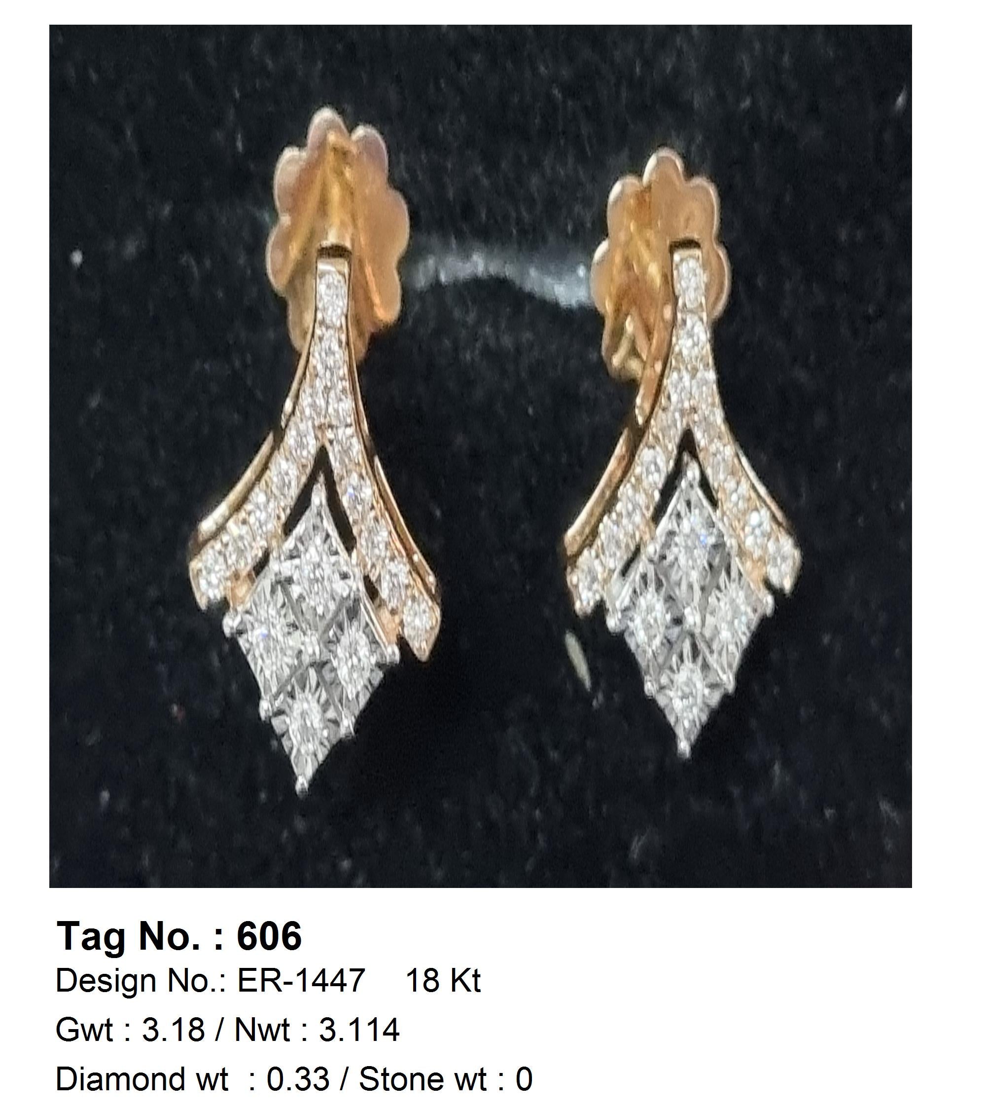 0.33 CTW 18 K Rose Gold Earring Studs