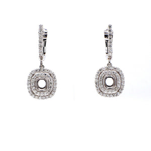 1.45 CTW Round 14 K White Gold Drop Earrings