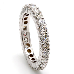 1.75 CTW Round 14 K White Gold Eternity Wedding Band