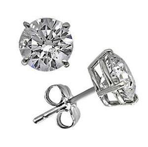 1.67 CTW Round 14 K White Gold Earring Studs