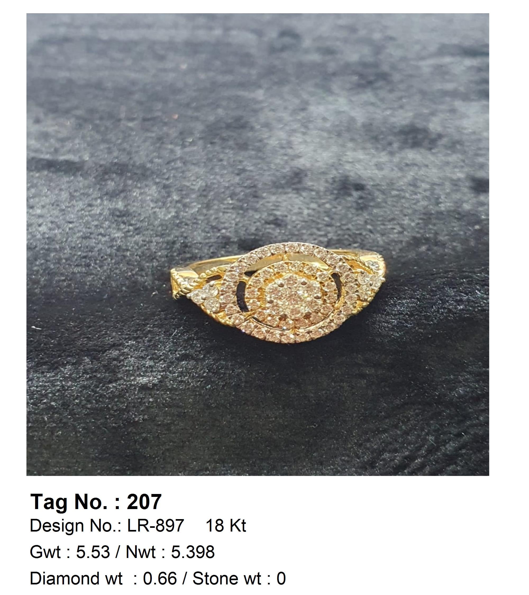 0.66 CTW 18 K Yellow Gold Women S Fashion Ring