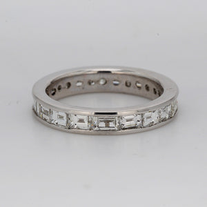 1.77 CTW Tapered Baguette Sapphire Platinum Eternity Wedding Band