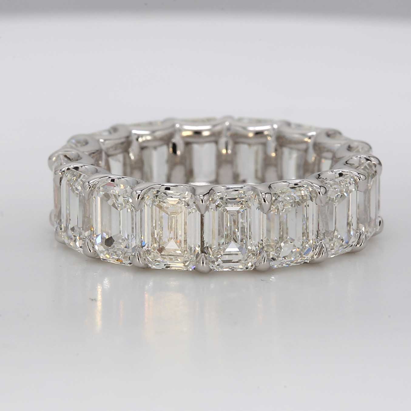 8.49 CTW Emerald Platinum Eternity Wedding Band