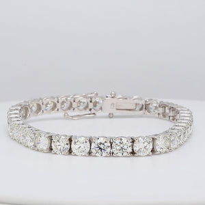 9.49 CTW Round 14 K White Gold Tennis Bracelet