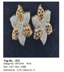 0.72 CTW 18 K Rose Gold Earring Studs