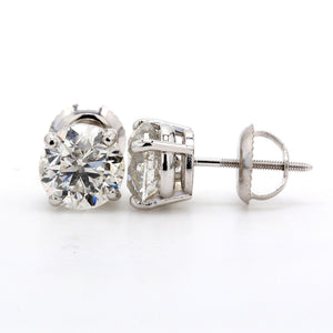 2.01 CTW Round 14 K White Gold Earring Studs