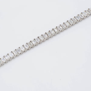 11.03 CTW Emerald Platinum Tennis Bracelet