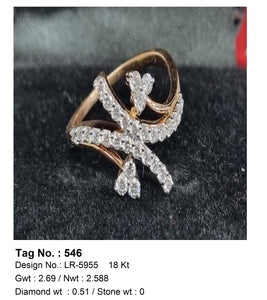 0.51 CTW 18 K Yellow Gold Women S Fashion Ring