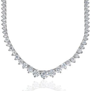 18.10 CTW Round 18 K White Gold Tennis Necklace