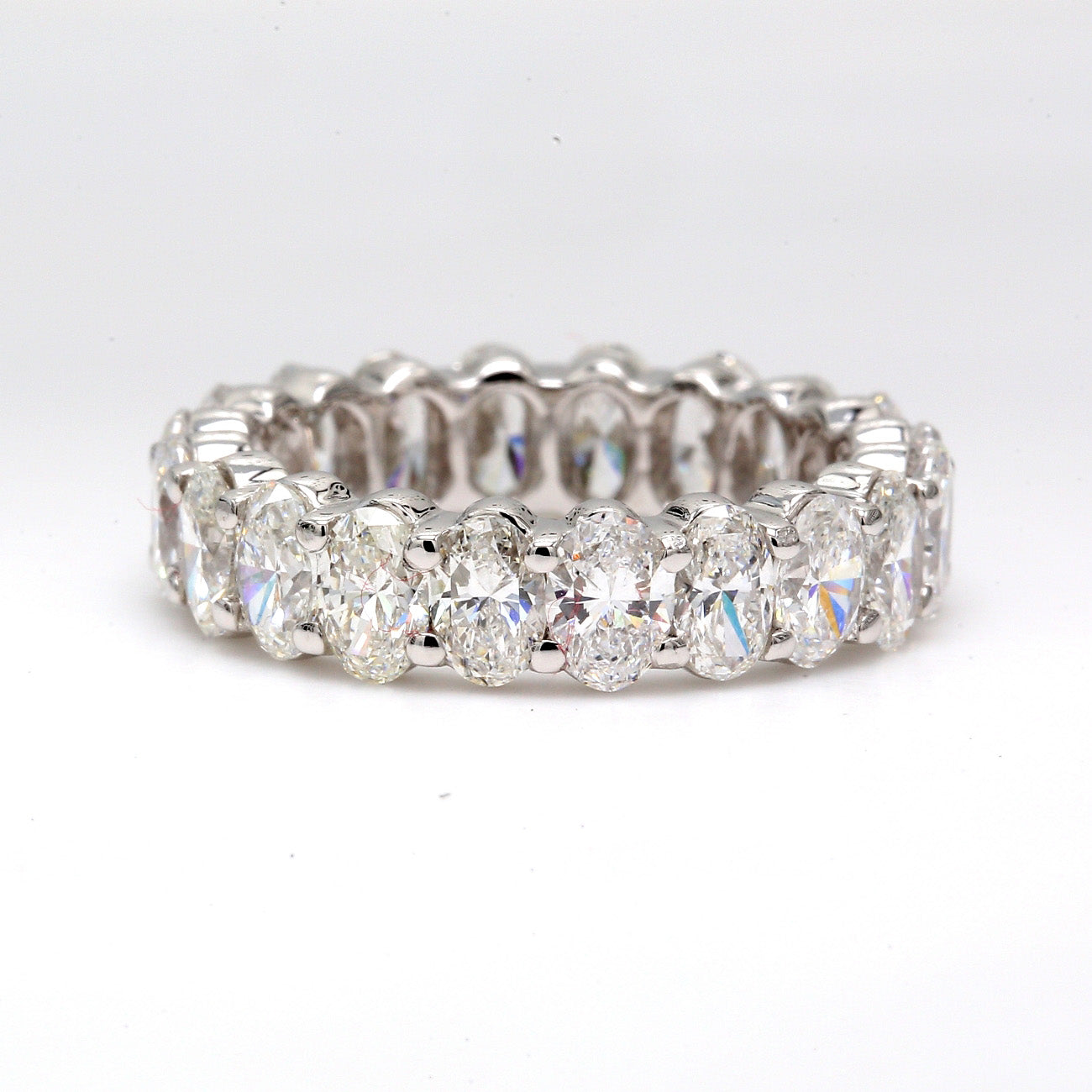 4.64 CTW Oval 14 K White Gold Eternity Wedding Band