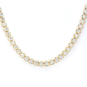 15.72 CTW Round 14 K Yellow Gold Tennis Necklace