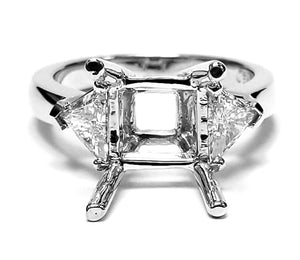 1.09 CTW Trilliant 18 K White Gold Three Stone Engagement Ring