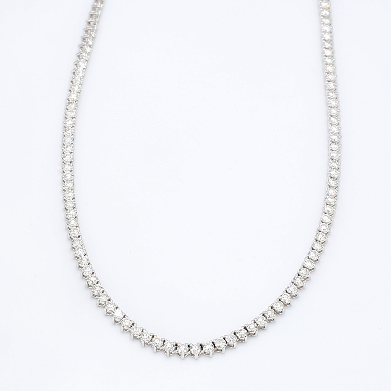 6.06 CTW Round 14 K White Gold Tennis Necklace